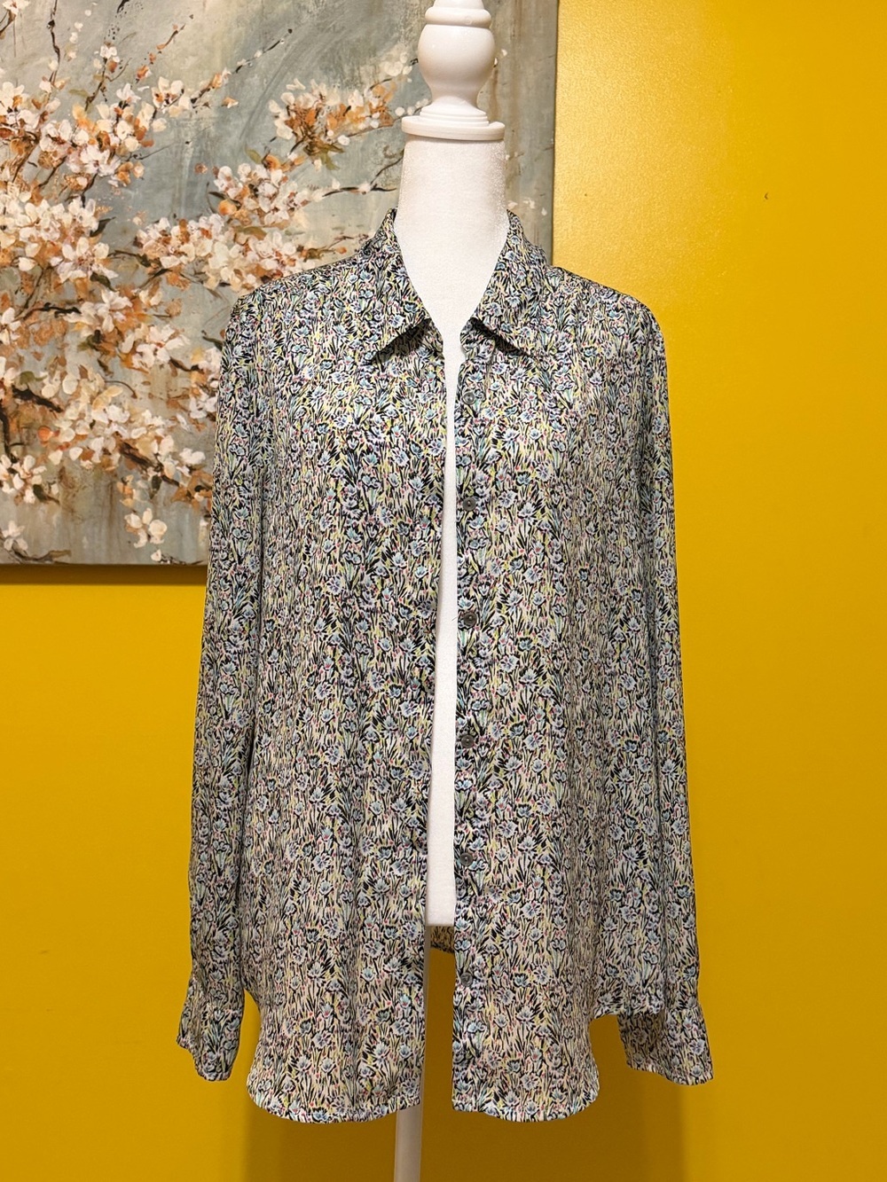 Liz Claiborne Multicolor Floral Button-Up Shirt